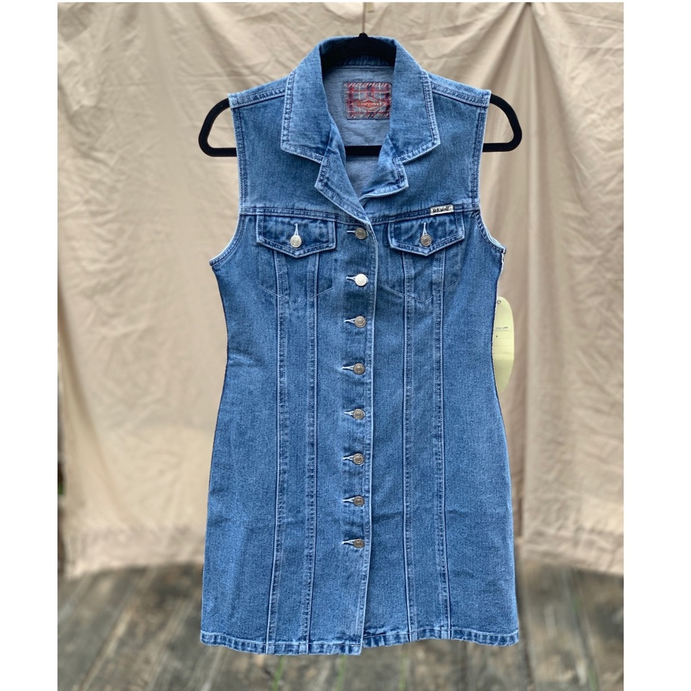 Revolt Jeans Vintage Denim Side-Striped Dress Medium